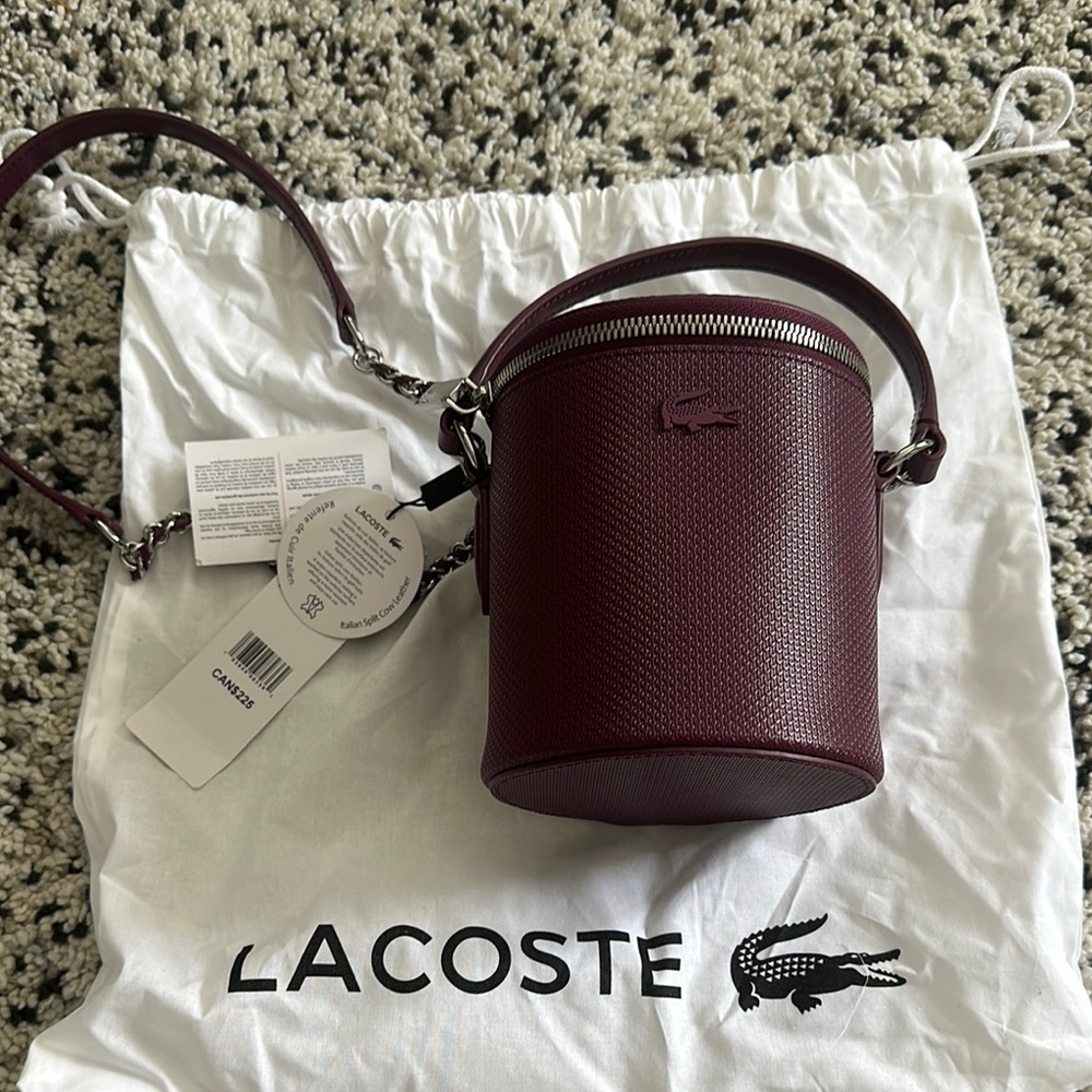 Lacoste Burgundy Crossbody Bag